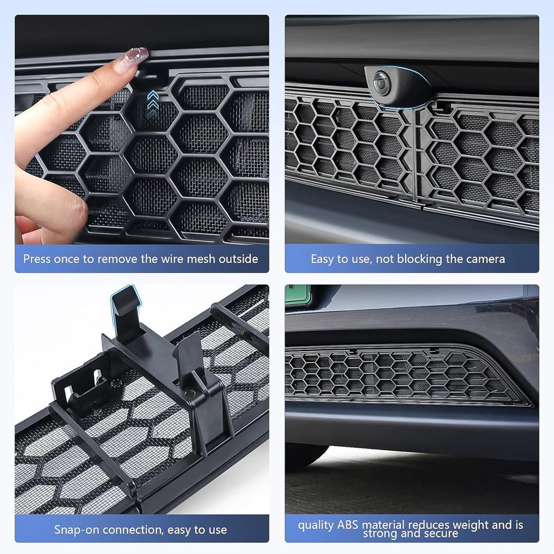 SHINELINERS Grille Mesh Insert for Tesla Model Y Juniper 2025 2026, Matte Black Front Air Vent Cover, Insect Protection(Only for Premium) - Image 5